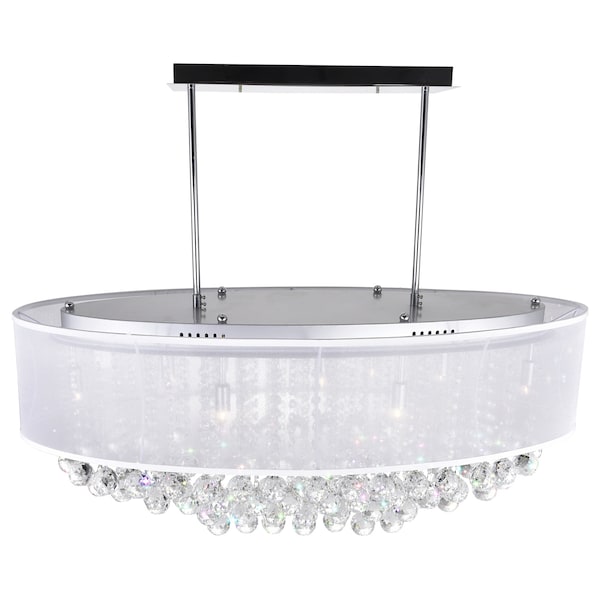 9 Light Drum Shade Chandelier With Chrome Finish